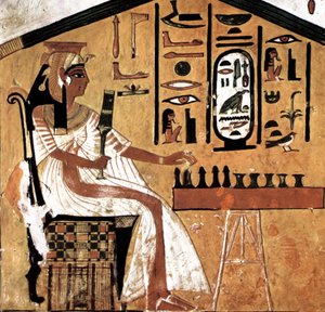 Nefertari leikkimässä Senetiä (papyrus) tekijältä Egyptian 19th Dynasty