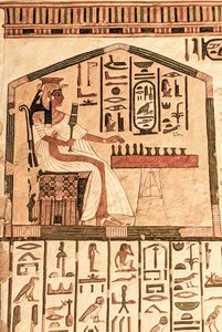 Nefertari soittaa senet (seinämaalaus) tekijältä Egyptian 19th Dynasty