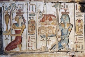 Uhrikohtaus, reliefi, Ramses II:n temppeli, Abydos, Egypti, Egyptin sivilisaatio, Uusi valtakunta, XIX dynastia (kuva) tekijältä Egyptian 19th Dynasty