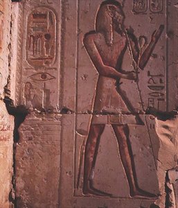 Farao, kivireljeef Ramses II:n temppelistä, noin 1298 eaa tekijältä Egyptian 19th Dynasty