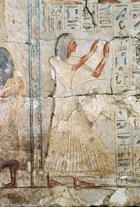 Reliefi Ramesses II:n korkean virkamiehen Netcherouymesin haudasta, 2475 eKr., Saqqara, Egyptin sivilisaatio, Uusi valtakunta, XIX dynastia tekijältä Egyptian 19th Dynasty
