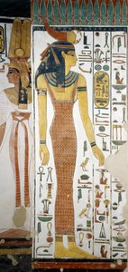 Selqet, yksityiskohta freskoista Nefertarin hautakammiossa, Queens Valley, Luxor, Thebes (Unescon maailmanperintöluettelo tekijältä Egyptian 19th Dynasty