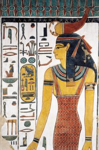 Jumalatar Selkis, fresko, sisäänkäynti eteiseen, Nefertarin hauta (QV66), Kuningattaren laakso, Thebes (Unescon maailmanperintöluettelo) tekijältä Egyptian 19th Dynasty