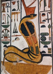 Nefertarin hauta / egyptiläinen jumalatar Wadjet (seinämaalaus) tekijältä Egyptian 19th Dynasty