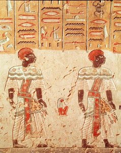 Nubialaiset Ramses III:n haudalta (n. 1184-1153 eKr.) Uusi kuningaskunta tekijältä Egyptian 20th Dynasty