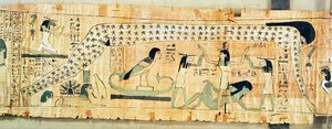 Djedkhonsouefankhin hautauspapyrus, joka kuvaa Gebia ja pähkinää, kolmas välikausi (papyrus)