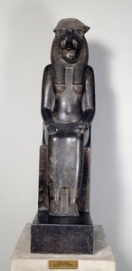 Egyptiläinen antiikin: leijonajumala Sekhmet kuningas Sheshonq I:n patruunalla. Patsas mustaa graniittia. 950-929 eaa. Torino, egyptiläinen museo
