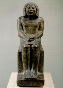 Istuva mieshahmo, Egypti, Ankh, 3. dynastia (porfyroidigraniitti)