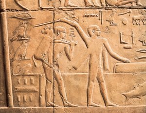 Maatilatyön kohtauksia, yksityiskohtia tekijältä Egyptian 4th Dynasty