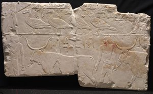 Lintuja ja karjaa tuovien miesten helpotus, n. 2311-2281 eaa. tekijältä Egyptian 6th Dynasty
