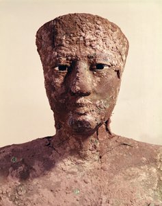 Pepi I:n (2289-2255 eKr.) patsas pään yksityiskohta, löydetty Hierakonpolisista, noin 2281-2241 eKr. (kupari)