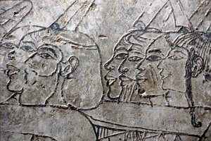 Muinainen Egypti, seinämaalaus, Aasialaiset vangit, Amarna-tyyli, Ramosen hauta, Aatelisten laakso, Thebanen tekijältä Egyptian Egyptian