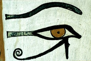 Muinainen Egypti, seinämaalaus, , Horuksen silmä, Sennedjemin hauta, Thebe, Deir el Medina tekijältä Egyptian Egyptian