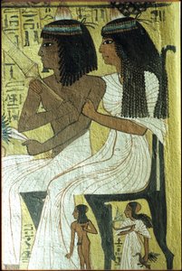 Muinainen Egypti, seinämaalaus, Sennedjemin hauta, Aatelisten hauta, Thebe, Deir el Medina tekijältä Egyptian Egyptian
