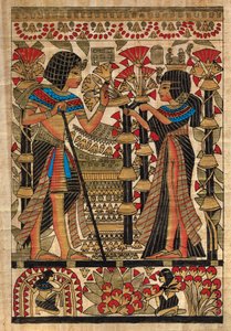 Egyptiläinen taide, Egyptin papyrus: Farao ja hänen vaimonsa, Coll, osa