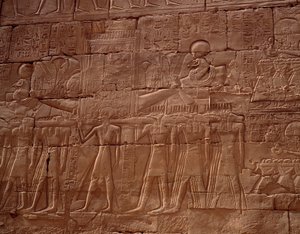 Egyptin antiikin: helpotus Karnakin temppelistä (Karnak), Luxor, Egypti