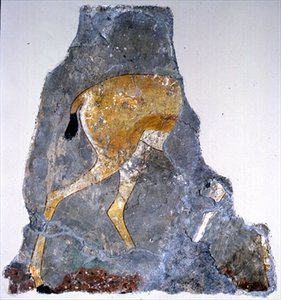 Fragmentti gasellin maalauksesta tekijältä Egyptian Egyptian