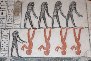 Hieroglyfi, Ramses IX:n hauta, Luxorissa. tekijältä Egyptian Egyptian