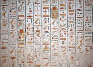 Seinähieroglyfi, Kuninkaiden laakso, Luxor tekijältä Egyptian Egyptian