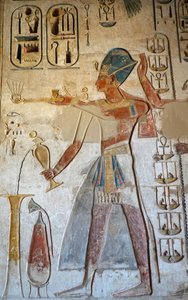 Faarao, Horuksen temppeli, Edfu (fresko) tekijältä Egyptian Egyptian
