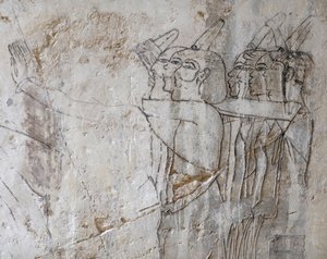 Luonnospiirros miesryhmästä, Ramosen hauta tekijältä Egyptian Egyptian