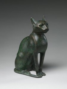 Kissapatsas, joka on tarkoitettu sisältämään muumioitunut kissa, 332-30 eKr (lyijyä pronssi) tekijältä Egyptian Ptolemaic Period