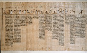 Egyptiläinen antiquit: Kuolleiden kirjan papyrus. Ptolemaioksen aikakausi. Torino, Egyptiläinen museo - Muinainen Egypti: papyrus Kuolleiden kirjasta. Ptolemaioksen aikakausi. Egyptiläinen museo, Torino, Italia