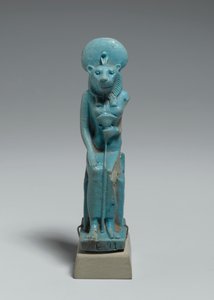 Sekhmetin istuva hahmo, 305-30 eKr. (lasitettu fajanssi) tekijältä Egyptian Ptolemaic Period