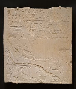 Reliefi Khnumtin haudasta, noin 2345-2184 eaa. (valkoinen kalkkikivi). tekijältä Egyptian School