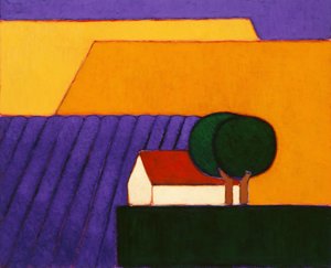 Lavender Field, Provence, 2004 (akryyli paperille)
