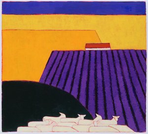 Lammas- ja laventelipellot, 2004 (akryyli paperille)