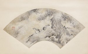 Linnut ja mänty, noin 1570-1590 (muste ja kulta paperille). tekijältä Eitoku Kano