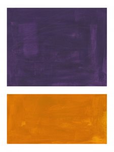 Violetti-oranssit abstraktit lohkot tekijältä Ejaaz Haniff