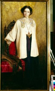 Näyttelijä Vera Komissarjevskaja (Komissarzhevskaya) (1864-1910) muotokuva. Ekaterina Sergeevna Zarudnaya Kavosin (1862-1918) maalaus, öljy kankaalle, noin 1906. Venäläinen taide 1900-luku. Osavaltion keskus A. Bakhrushinin teatterimuseo, Moskova. tekijältä Ekaterina Sergeevna Zarudnaya Kavos