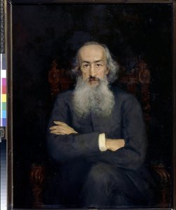 Historioitsija Constantin Bestoujev Rioumine (Bestoujev-Rioumine) (1829-1897) muotokuva - Ekaterina Sergeevna Zarudnaya Kavosin (1862-1918) maalaus, öljy kankaalle (101x79 cm) tekijältä Ekaterina Sergeevna Zarudnaya Kavos