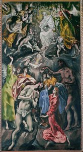 Kristuksen kaste (maalaus kankaalle) tekijältä El (1541-1614) Greco