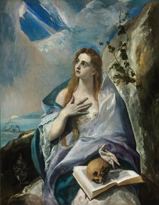 ""La Madeleine repentante"" Maalaus: Domenikos Theotokopoulos dit El Greco (1541-1614) 16eme siecle - El Greco, Dominico (1541-1614) - 1577 - Öljy kankaalle - 156,5x121 - Szepmuveszeti Muzeum, Budapest tekijältä El Greco