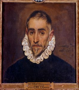 Gentlemanin muotokuva Domenikos Theotokopoulos dit El Grecon maalaus (1541-1614) 1604 su. 0,64 x 0,51 m Madrid, Prado-museo tekijältä El Greco