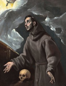 Pyhä Franciscus vastaanottamassa Stigmatat, kirjoittanut El Greco, Dominico (1541-1614). Öljy kankaalle tekijältä El Greco