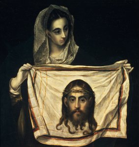 St. Veronica pyhän käärinliinan kanssa tekijältä El Greco