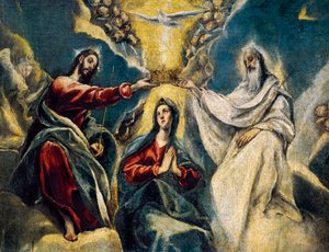 Neitsyen kruunaus, yksityiskohta tekijältä El Greco