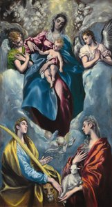 Madonna ja lapsi Saint Martinan ja Saint Agnesin kanssa tekijältä El Greco