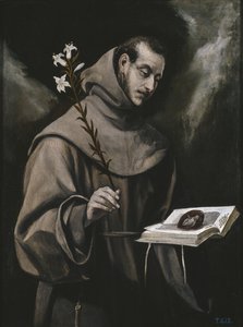 Pyhä Antonius Padovalainen, n. 1580 tekijältä El Greco