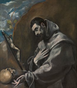 Pyhä Franciscus Assisilainen meditaatiossa tekijältä El Greco