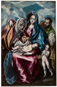 Pyhä perhe ja pyhät Anne ja Johannes tekijältä El Greco