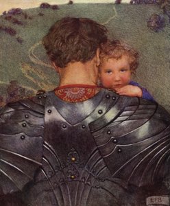 Vaikka leijona pellolla, karitsan puolestaan löydät hänet (väri litho) tekijältä Eleanor Fortescue Brickdale