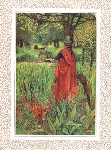 Farewell Fair Lily, kuvitus Alfred Tennysonin (1809-92) "Idylls of the King" -julkaisusta, julkaisija Hodder & Stoughton tekijältä Eleanor Fortescue Brickdale