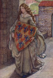 Kuvitus Alfred Lord Tennysonin teokselle Idylls Of The King (värilitho) tekijältä Eleanor Fortescue Brickdale