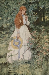 Eikö hän ole puhdasta kultaa, rakastajatar? (väri litho) tekijältä Eleanor Fortescue Brickdale