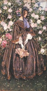 Nainen päivänvarjolla (akvarelli paperille) tekijältä Eleanor Fortescue-Brickdale